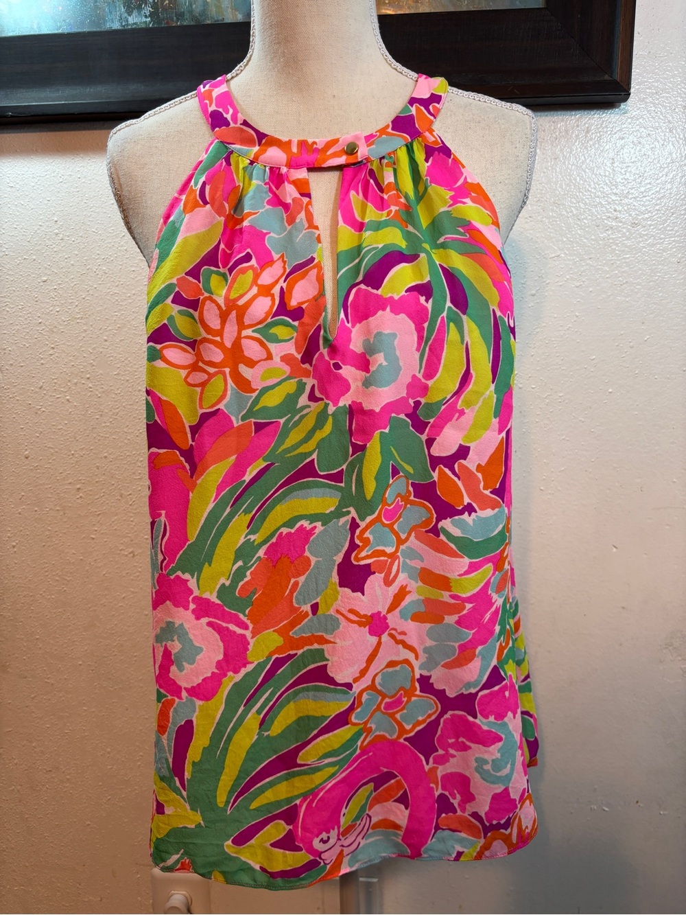 Lilly Pulitzer Keyhole Halter Camisole - Pink Multi Floral